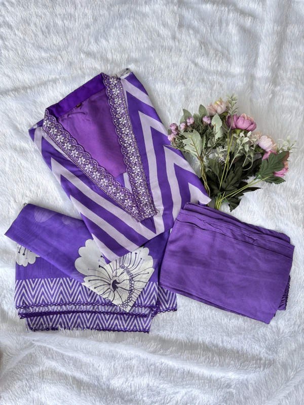 AN15- organza fabric  3piece Set