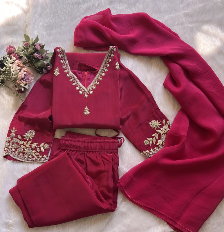 AN193-Crape fabric 3piece set